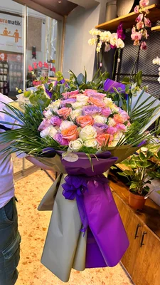 Pastel Rüya - Gökkuşağı Gül 35 adet Buketi - 1